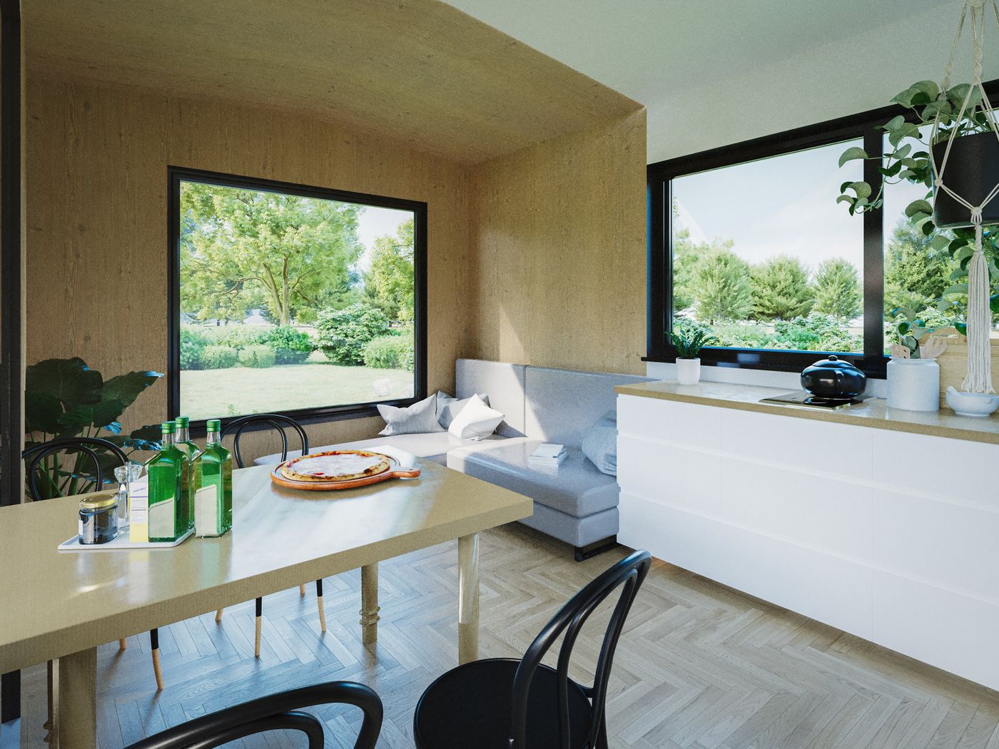 Haus Modell Tiny Innenansicht Wohnbereich