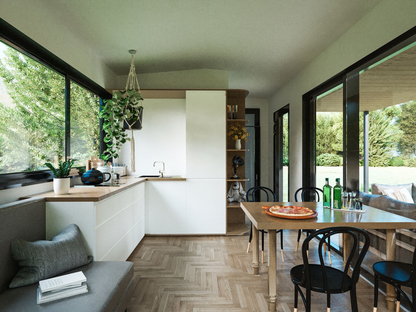 Haus Modell Tiny Innenansicht Schlafbereich