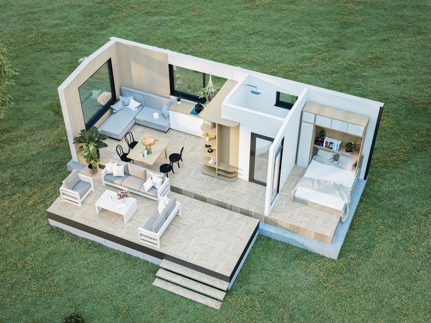 Haus Modell Tiny Grundriss